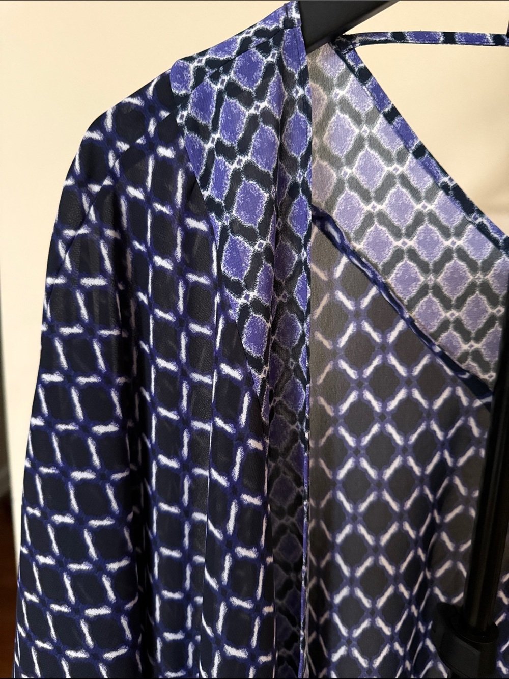 Catherines Purple and White Geometric Print Top - Picture 7 of 7
